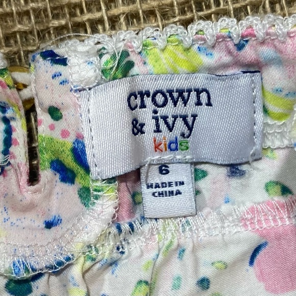 Crown & Ivy Ruffle A-line Dress, Size 6, Floral & Paisley Design in Pastels - Picture 2 of 5